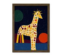 Doppelganger33 LTD Abstract Giraffe Surreal Cubism Artwork Framed Wall Art Print 18X24 Inch