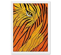 Doppelganger33 LTD Abstract Hidden Tiger Camouflage Artwork Framed A3 Wall Art Print