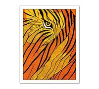 Doppelganger33 LTD Abstract Hidden Tiger Camouflage Artwork Framed Wall Art Print 18X24 Inch
