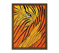 Doppelganger33 LTD Abstract Hidden Tiger Camouflage Artwork Framed Wall Art Print 18X24 Inch