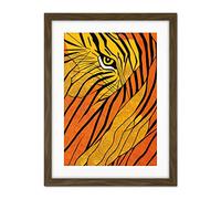Doppelganger33 LTD Abstract Hidden Tiger Camouflage Artwork Framed Wall Art Print 18X24 Inch