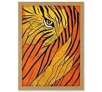 Doppelganger33 LTD Abstract Hidden Tiger Camouflage Artwork Framed Wall Art Print A4