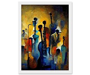 Doppelganger33 LTD Abstract Jazz Orchestra Rhythm & Blues Music Oil Artwork Framed A3 Wall Art Print