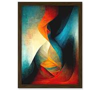 Doppelganger33 LTD Abstract Modern Acrylic Painting Organic Red Blue Orange Artwork Framed A3 Wall Art Print