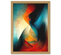 Doppelganger33 LTD Abstract Modern Acrylic Painting Organic Red Blue Orange Artwork Framed Wall Art Print A4