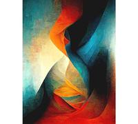 Doppelganger33 LTD Abstract Modern Acrylic Painting Organic Red Blue Orange Large Wall Art Poster Print Thick Paper 18X24 inch