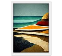 Doppelganger33 LTD Abstract Modern Beach Ocean Coastal Africa Artwork Framed Wall Art Print A4