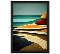 Doppelganger33 LTD Abstract Modern Beach Ocean Coastal Africa Artwork Framed Wall Art Print A4