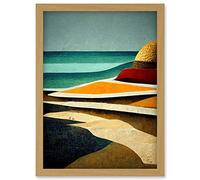 Doppelganger33 LTD Abstract Modern Beach Ocean Coastal Africa Artwork Framed Wall Art Print A4