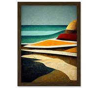 Doppelganger33 LTD Abstract Modern Beach Ocean Coastal Africa Artwork Framed Wall Art Print A4