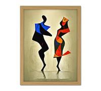 Doppelganger33 LTD Abstract Modern Painting Of Two Figures Dancing Artwork Framed Wall Art Print 18X24 Inch