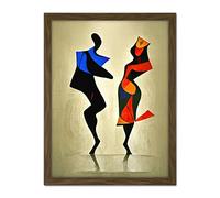 Doppelganger33 LTD Abstract Modern Painting Of Two Figures Dancing Artwork Framed Wall Art Print 18X24 Inch