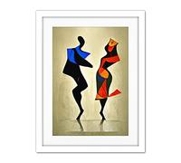 Doppelganger33 LTD Abstract Modern Painting Of Two Figures Dancing Artwork Framed Wall Art Print 18X24 Inch