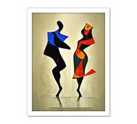 Doppelganger33 LTD Abstract Modern Painting Of Two Figures Dancing Artwork Framed Wall Art Print 18X24 Inch