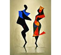Doppelganger33 LTD Abstract Modern Painting of Two Figures Dancing Large Wall Art Poster Print Thick Paper 18X24 inch