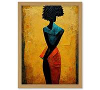 Doppelganger33 LTD Abstract Oil African Woman Artwork Framed A3 Wall Art Print