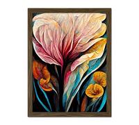 Doppelganger33 LTD Abstract Tropical Floral Bloom Acrylic Flower Artwork Framed Wall Art Print 18X24 Inch