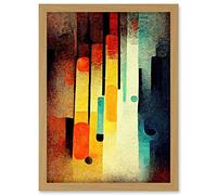 Doppelganger33 LTD Acid Jazz Retro Colourful Boho Abstract Artwork Framed A3 Wall Art Print