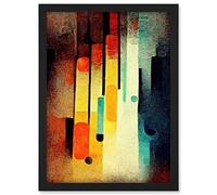 Doppelganger33 LTD Acid Jazz Retro Colourful Boho Abstract Artwork Framed A3 Wall Art Print
