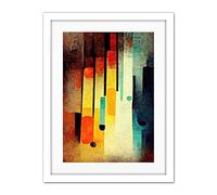 Doppelganger33 LTD Acid Jazz Retro Colourful Boho Abstract Artwork Framed Wall Art Print 18X24 Inch