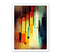 Doppelganger33 LTD Acid Jazz Retro Colourful Boho Abstract Artwork Framed Wall Art Print 18X24 Inch
