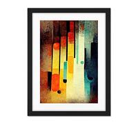 Doppelganger33 LTD Acid Jazz Retro Colourful Boho Abstract Artwork Framed Wall Art Print 18X24 Inch