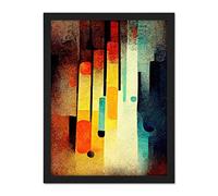 Doppelganger33 LTD Acid Jazz Retro Colourful Boho Abstract Artwork Framed Wall Art Print 18X24 Inch