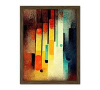 Doppelganger33 LTD Acid Jazz Retro Colourful Boho Abstract Artwork Framed Wall Art Print 18X24 Inch