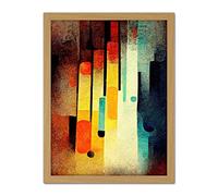 Doppelganger33 LTD Acid Jazz Retro Colourful Boho Abstract Artwork Framed Wall Art Print 18X24 Inch