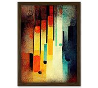 Doppelganger33 LTD Acid Jazz Retro Colourful Boho Abstract Artwork Framed Wall Art Print A4