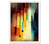 Doppelganger33 LTD Acid Jazz Retro Colourful Boho Abstract Artwork Framed Wall Art Print A4