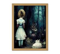 Doppelganger33 LTD Alice In Wonderland Fantasy Forest Friends Artwork Framed Wall Art Print 18X24 Inch