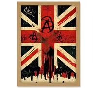 Doppelganger33 LTD Anarchy Flag Graffiti Print Union Jack Punk UK Artwork Framed Wall Art Print A4
