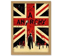 Doppelganger33 LTD Anarchy Union Jack Stencil Rebel Graffiti Punk UK Artwork Framed A3 Wall Art Print