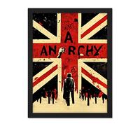 Doppelganger33 LTD Anarchy Union Jack Stencil Rebel Graffiti Punk UK Artwork Framed Wall Art Print 18X24 Inch