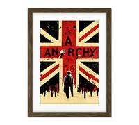 Doppelganger33 LTD Anarchy Union Jack Stencil Rebel Graffiti Punk UK Artwork Framed Wall Art Print 18X24 Inch