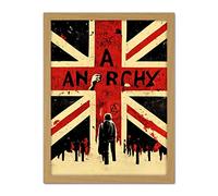 Doppelganger33 LTD Anarchy Union Jack Stencil Rebel Graffiti Punk UK Artwork Framed Wall Art Print 18X24 Inch