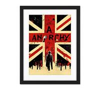Doppelganger33 LTD Anarchy Union Jack Stencil Rebel Graffiti Punk UK Artwork Framed Wall Art Print 18X24 Inch