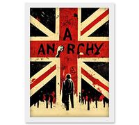 Doppelganger33 LTD Anarchy Union Jack Stencil Rebel Graffiti Punk UK Artwork Framed Wall Art Print A4
