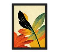 Doppelganger33 LTD Autumn Creeps In. Abstract Plant Tree Leaf Painting Artwork Framed Wall Art Print 18X24 Inch
