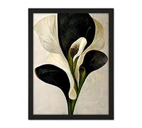 Doppelganger33 LTD Beautiful White Calla Lily Flower Abstract Bouquet Artwork Framed Wall Art Print 18X24 Inch