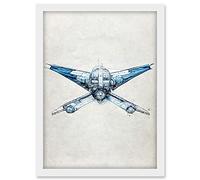 Doppelganger33 LTD Blueprint Diagram X Wing Fighter Fantasy Fan Art Artwork Framed A3 Wall Art Print
