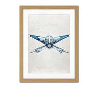 Doppelganger33 LTD Blueprint Diagram X Wing Fighter Fantasy Fan Art Artwork Framed Wall Art Print 18X24 Inch