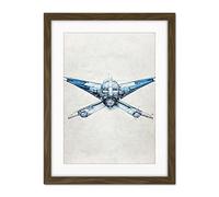 Doppelganger33 LTD Blueprint Diagram X Wing Fighter Fantasy Fan Art Artwork Framed Wall Art Print 18X24 Inch