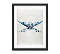 Doppelganger33 LTD Blueprint Diagram X Wing Fighter Fantasy Fan Art Artwork Framed Wall Art Print 18X24 Inch