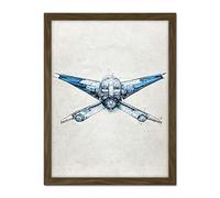 Doppelganger33 LTD Blueprint Diagram X Wing Fighter Fantasy Fan Art Artwork Framed Wall Art Print 18X24 Inch