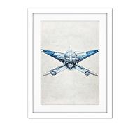 Doppelganger33 LTD Blueprint Diagram X Wing Fighter Fantasy Fan Art Artwork Framed Wall Art Print 18X24 Inch