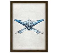 Doppelganger33 LTD Blueprint Diagram X Wing Fighter Fantasy Fan Art Artwork Framed Wall Art Print A4