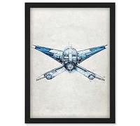 Doppelganger33 LTD Blueprint Diagram X Wing Fighter Fantasy Fan Art Artwork Framed Wall Art Print A4