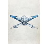 Doppelganger33 LTD Blueprint Diagram X Wing Fighter Fantasy Fan Art Large Wall Art Poster Print Thick Paper 18X24 Inch